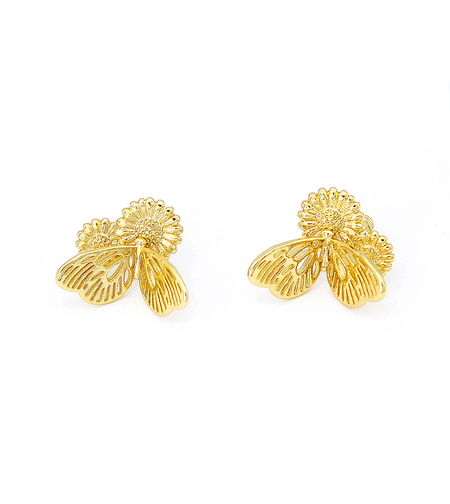 Earrings yellow gold plating 2405112599837 | Desert Shine Collection