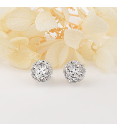 ROUND CRUSHED ICE EARRINGS