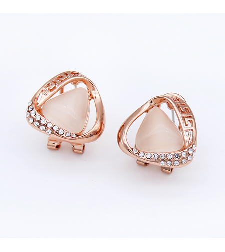 Обеци розово позлатяване котешко око 1000000000337 | Колекция Rose Gold