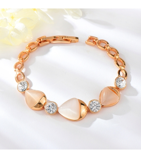 Гривна розово позлатяване с котешко око | Колекция Rose Gold | Бижута Invoke.bg