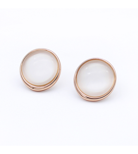 Обеци розово позлатяване котешко око 1000000000443 | Колекция Rose Gold