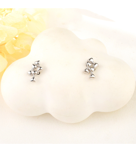 Сребърни обеци Панделки с родий | колекция Delicate Silver | Бижута Invoke.bg