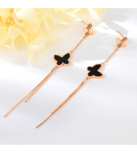 Сребърни обеци Пеперуди розово позлатяване | колекция Delicate Silver | Бижута Invoke.bg