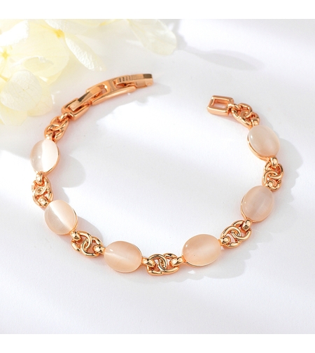 Гривна розово позлатяване с котешко око | Колекция Rose Gold | Бижута Invoke.bg