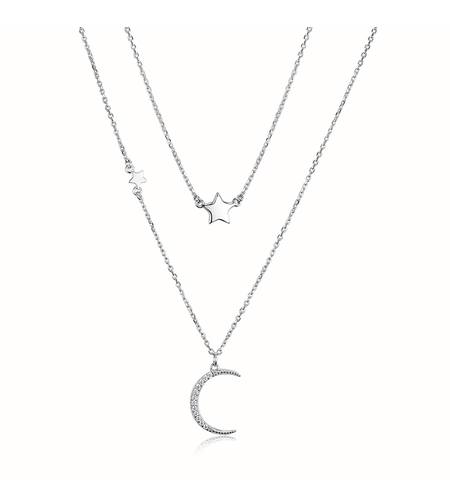 Нежно сребърно колие нощно небе | колекция Delicate Silver