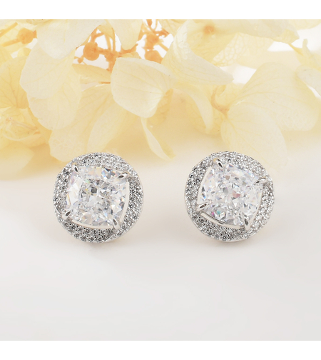 ROUND CRUSHED ICE EARRINGS