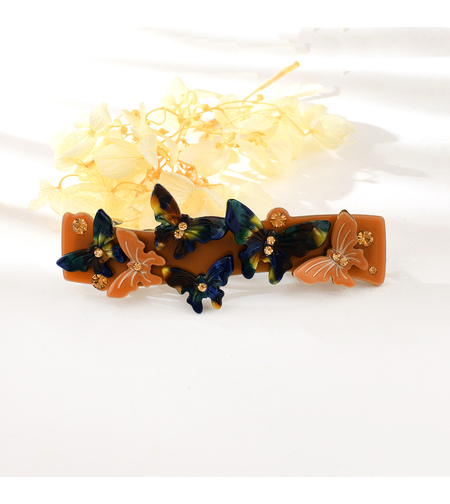 BUTTERFLY BROWN HAIR CLIP JEWELRY ACRYLIC