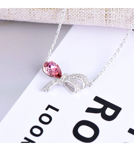 Сребърно колие 'Капка' с кристали Swarovski | колекция Delicate Silver | Бижута Invoke.bg