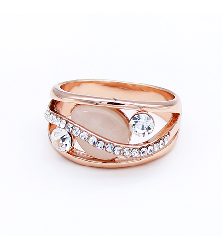 Пръстен розово позлатяване котешко око  | Колекция Rose Gold | Бижута Invoke.bg