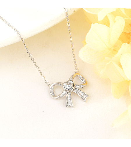 Сребърно колие Панделка | колекция Delicate Silver | Бижута Invoke