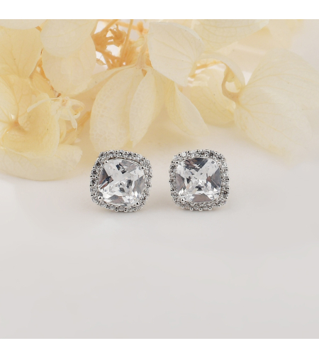 DELICATE STUD SILVER EARRINGS - 2700000064207