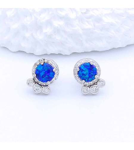 СРЕБЪРНИ ОБЕЦИ СЪС СИН ОПАЛ - 2700000067871