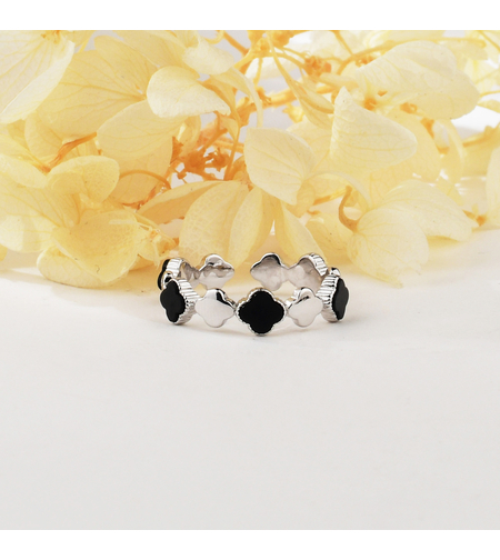 Сребърен пръстен черни орнаменти | колекция Delicate Silver | Бижута Invoke.bg