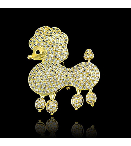 Брошка жълто позлатяване 'Златист пудел' | Бижута Invoke.bg