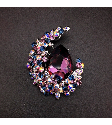 Брошка бяло позлатяване 'Червено гнездо' | Бижута Invoke.bg