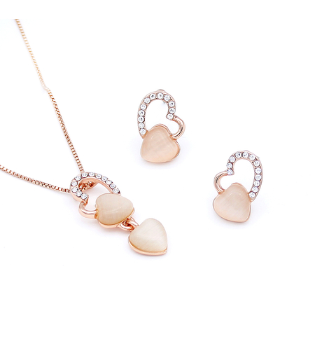 Комплект розово позлатяване котешко око 2610000004434 | Колекция Rose Gold