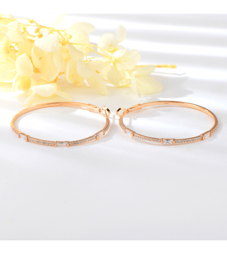 Сребърни обеци Халки с розово позлатяване | колекция Delicate Silver | Бижута Invoke