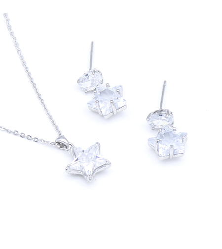 Нежен сребърен комплект звезда | колекция Delicate Silver | Бижута Invoke.bg