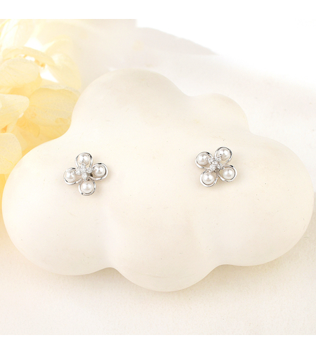 Сребърни обеци с перли | колекция Delicate Silver | Бижута Invoke.bg