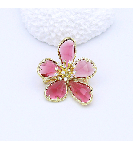 Стилна брошка жълто позлатяване 'Цвете' | Бижута Invoke.bg