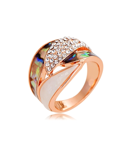 Пръстен розово позлатяване със седеф | Колекция Rose Gold | Бижута Invoke.bg