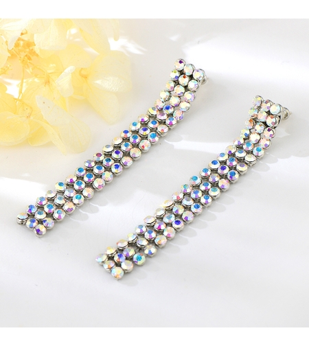 Обеци бяло позлатяване бели кристали | Колекция Luxury Secret | Бижута Invoke.bg