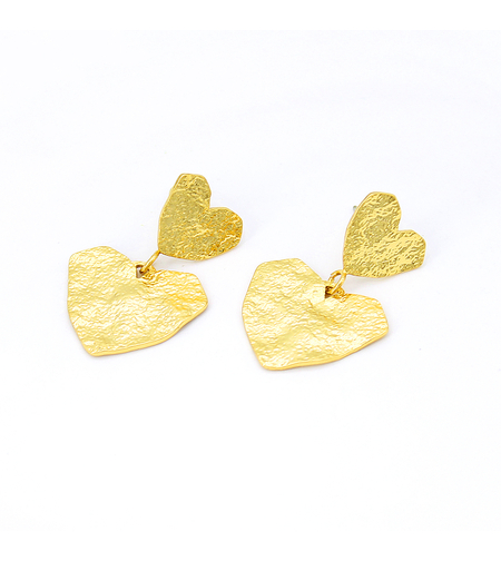 Обеци жълто позлатяване сърца | Колекция Desert Shine