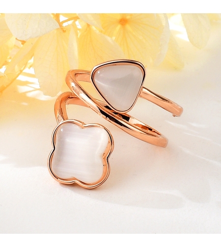 Пръстен розово позлатяване котешко ухо | Колекция Rose Gold | Бижута Invoke.bg