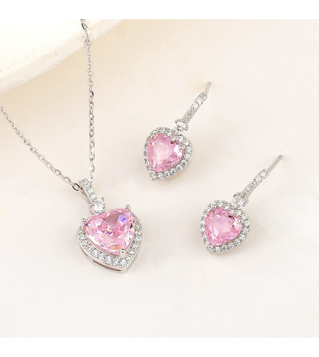 PINK HEARTS CRUSHED ICE SET