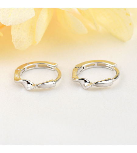 Сребърни обеци Халки с родий | колекция Delicate Silver | Бижута Invoke