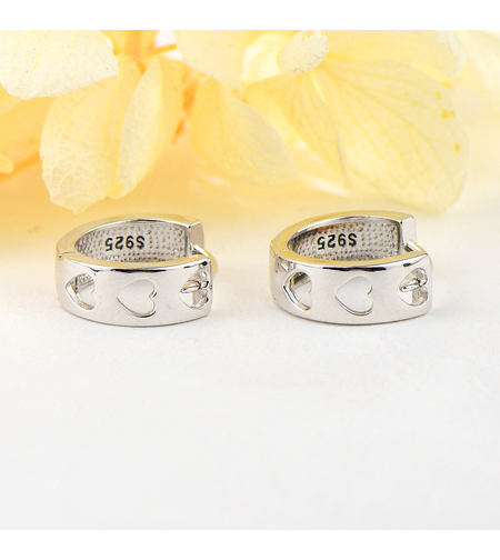 Сребърни обеци Халки с родий | колекция Delicate Silver | Бижута Invoke