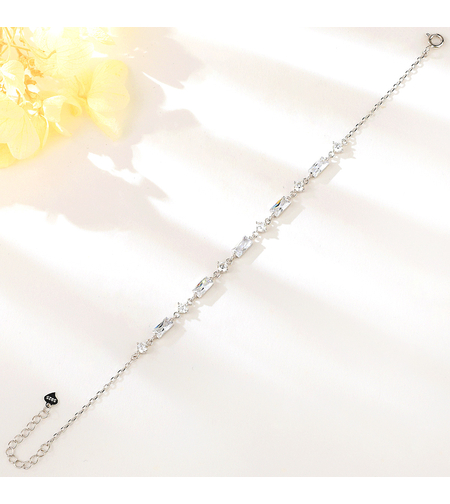 SILVER BRACELET WITH RHODIUM