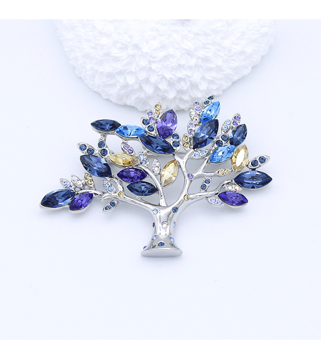 Луксозна брошка бяло позлатяване 'Дърво' | Бижута Invoke.bg