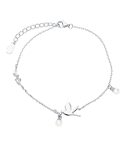 Дамска сребърна гривна лястовица | колекция Delicate Silver