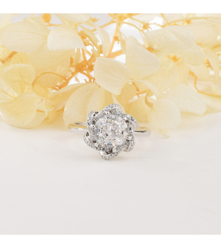 CRYSTAL FLOWER CRUSHED ICE RING