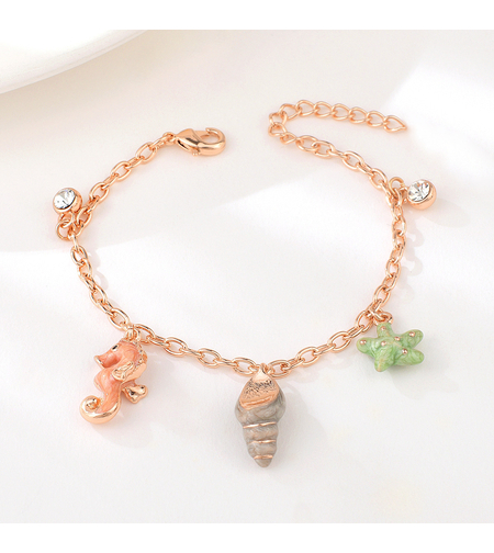 Гривна розово позлатяване морско дъно | Колекция Rose Gold | Бижута Invoke.bg