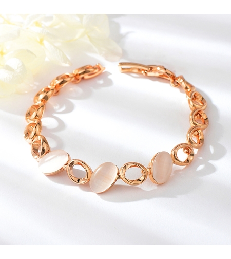 Гривна розово позлатяване овални елементи | Колекция Rose Gold | Бижута Invoke.bg