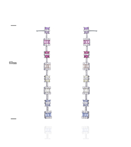 Дълги цветни сребърни обеци | Колекция Silver Premium | Бижута Invoke.bg