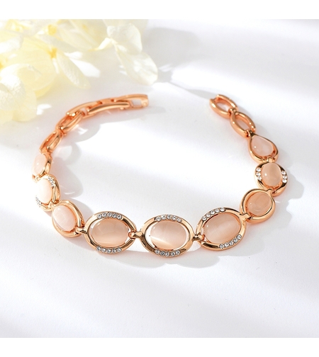 Гривна розово позлатяване котешко око | Колекция Rose Gold | Бижута Invoke.bg