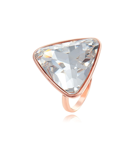 Пръстен розово позлатяване с кристали Swarovski | Колекция Rose Gold | Бижута Invoke.bg