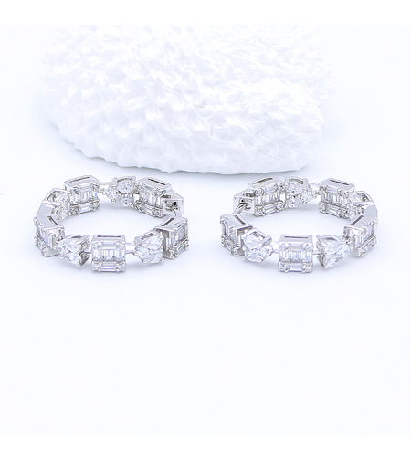 Сребърни обеци с камъни циркон | Колекция Silver Premium | Бижута Invoke.bg