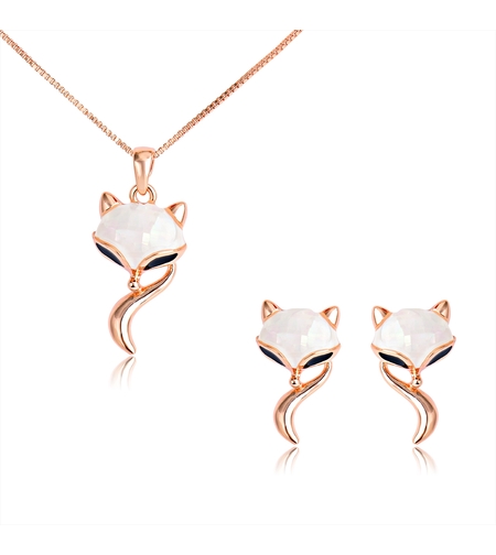 Комплект розово позлатяване лисички | Колекция Rose Gold | Бижута Invoke.bg