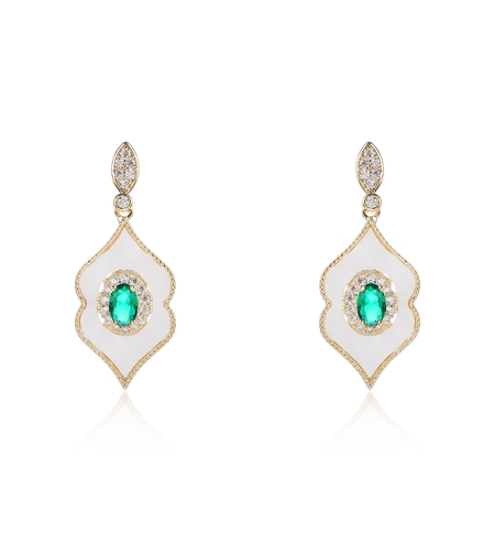 Обеци жълто позлатяване 'Ориенталски мотив' | Колекция Luxury Secret | Бижута Invoke.bg