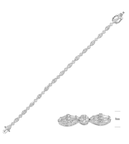 Сребърна гривна с платинирано сребро | Колекция Silver Premium | Бижута Invoke.bg