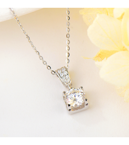 Сребърно колие | Колекция Мойсанит | Бижута Invoke.bg