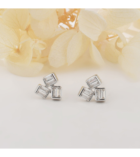 Ежедневни сребърни обеци геометрични форми | колекция Delicate Silver | Бижута Invoke.bg