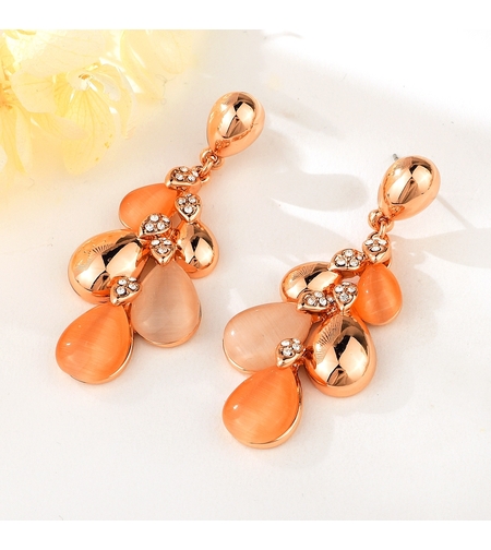 Обеци розово позлатяване капки | Колекция Rose Gold | Бижута Invoke.bg