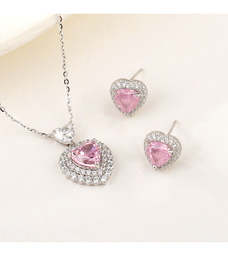 PINK HEARTS CRUSHED ICE SET