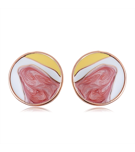 Обеци розово позлатяване с бижутериен лак | Колекция Rose Gold | Бижута Invoke.bg