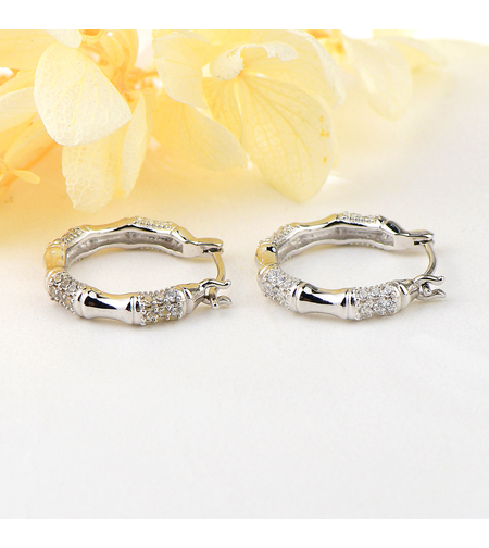 Сребърни обеци Халки с родий | колекция Delicate Silver | Бижута Invoke